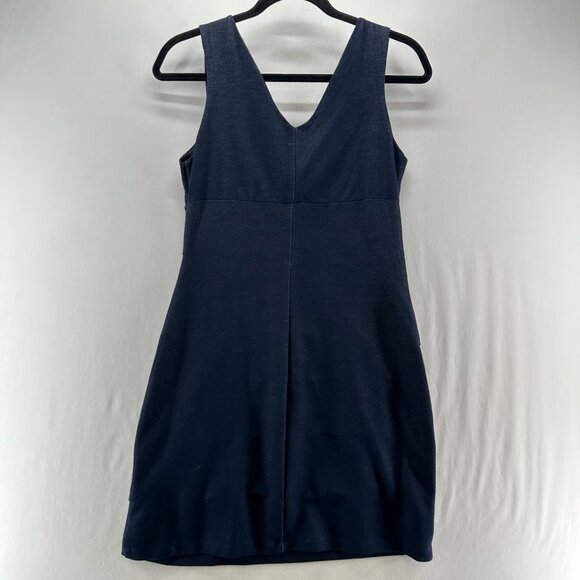 Sweet Storm Sleeveless Mini Dress Womens L Bodycon Tiered V-Neck Lined Navy Blue - Picture 2 of 11